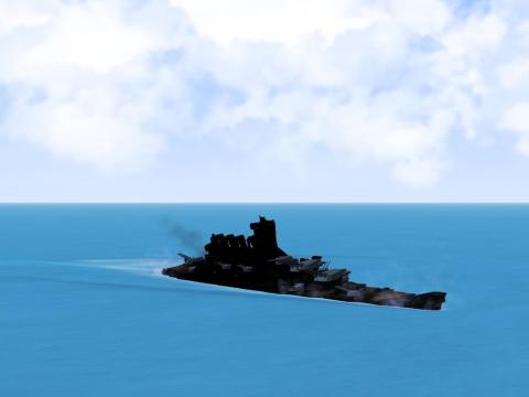 Title: IJN BC Izumo heavily damaged / Author: =Christy H=